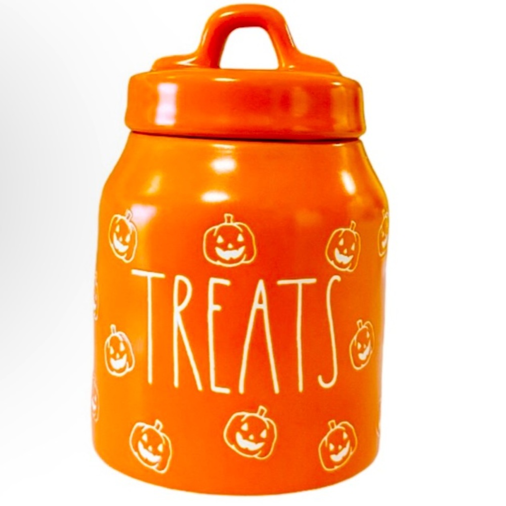 Rae Dunn Artisan Collection Fall Pumpkin Ceramic Treat Baby Canister Cookie Jar